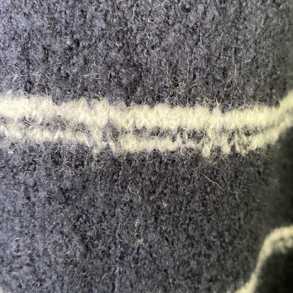 Vince Wool Blend Navy & White Stripe Open Front Cardigan Sweater Long Sleeves - Picture 6 of 14